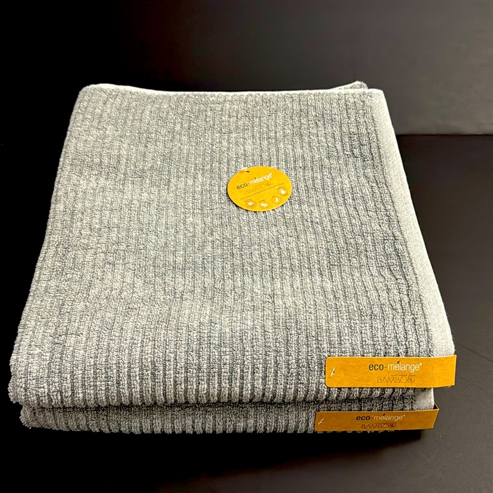 4pc Eco-Melange Bamboo Bath Towel Set - Rayon From Bamboo- Light Grey - Picture 2 of 7